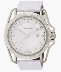Calvin Klein Herren Analog Quarz Uhr mit Stoff Armband K5Y31VK6