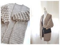 Bubble sleeve cardigan