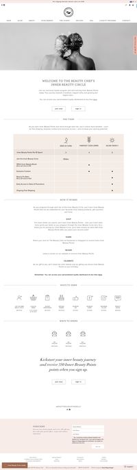 The Beauty Chef uses soft, beautiful colors to emulate the way their members look and feel after joining their brand community.