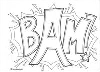 Comic Book Superhero Sound Effect Coloring Pages
