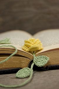 Crocheted Yellow Rose Bookmark | A lovely yellow rose bookma… | Flickr