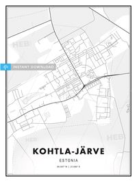 This printable map template of Kohtla-Järve, Estonia with Cityname, Country and Coordinates has been carefully designed to achieve the highest print quality on large posters. There are fine gradations... ... #bread #download #digital #sketch #printable #drawing #wallpaper #pattern #seamless #vector #hebstreit