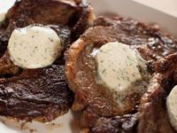 Get Rib Eye Steaks with Cowboy Butter Recipe from Food Network