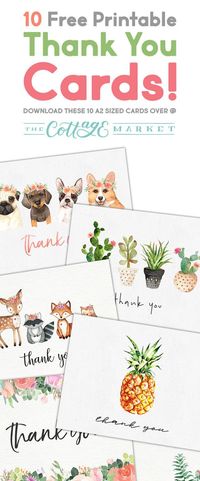 10 Free Printable Thank You Cards You Can’t Miss | The Cottage Market | Bloglovin’