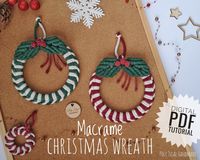 Macrame Christmas Wreath pattern Tutorial perfect for Macrame Begginers ❤️ Xmas DIY CRAFT wreath decoration can be hang on the wall or door. New Project by Poly Tusal Handmade. Be prepared for Christmas and check It out 💕 tutorial is available on Etsy store - link in bio