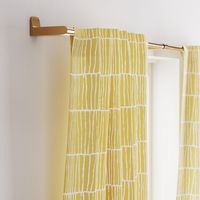 Cotton Canvas Line Lattice Curtain (Set of 2) - Horseradish | West Elm