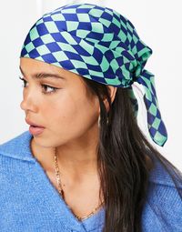 Headscarf by ASOS DESIGN Part of our responsible edits Checkerboard print Tie closure Can be worn multiple ways