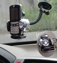 Mobile Holder (1-MH-50) Features: 1. Holder for mobile, MP3, MP4, PDA and GPS 2. Used inside car 3. Arms adjustable to fit any size of mobile, MP3, MP4, PDA and GPS 4. Can be attached to car windows with suction cup, or clipped to air vent, or stuck to any flat surface with self adhesive tape