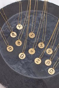 Colar Longo Simbolo Signos - Dourado