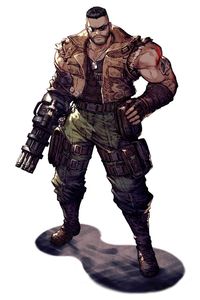 Barret Wallace Art from War of the Visions: Final Fantasy Brave Exvius #art #artwork #gameart #gameartwork #videogameart #conceptart #illustration #warofthevisions #finalfantasybraveexvius #finalfantasy #finalfantasyart #ffbe #characterdesign #characterart #characterinspiration #barretwallace #barret