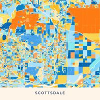 Scottsdale, Arizona, USA, colorful poster map template. Many details and fine gradations for web and print productions. This map of Scottsdale contain... ... #template #vector #download #map #citymap #colorful #wallart #printable #urban #area #hebstreit