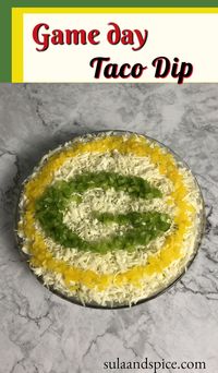 Everyone loves an easy taco dip. Make layers of your favorite Tex-Mex flavors: ground beef, refried beans and cheese. Decorate with your team colors! Always a hit at any party, perfect for game day!