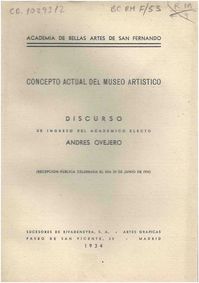 Portada del Discurso de Andrés Ovejero.