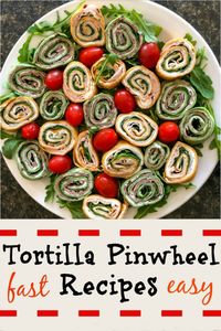 Tortilla pinwheel recipes are a fast and easy appetizer and the variations are endless. They are so easy to make ahead and just put them on a fancy plate. They can also be little bite size sandwiches for a tea. Great for snacks on a football watching afternoon or evening. #appetizer, #pinwheelappetizer, #tortillaappetizer, #easyappetizers, #makeaheadappetizers, #tortillasnacks, #pinwheelsnacks, #creamcheesepinwheels,#party_pinwheels, #allourway