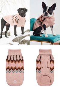 $49.99-54.99 & FREE SHIPPING! ORDER TODAY! The GF PET Retro Sculpted Turtleneck-Dog Sweater is fun and unique. Native-inspired vintage heritage design and warm color combos. This quality multi-knit turtleneck boasts a comfortable, sculpted fit. Secure ribbed arm holes and an authentic GF PET Logo Patch.