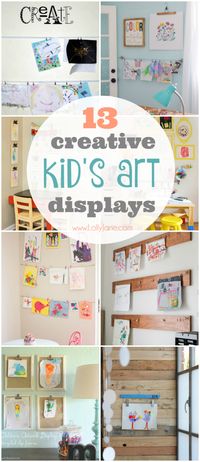 13 creative ways to display kids artwork. Love these organizational ways to keep your kid art pretty and functional!