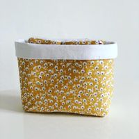 Panière fleurie moutarde grande | Etsy