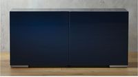STORAGE CONSOLE BEHIND DESK; POP OF COLOR