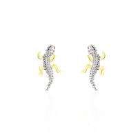 Boucles D'oreilles Puces Azzedine Salamandre Or Bicolore - Clous d'oreilles Femme | Histoire d’Or