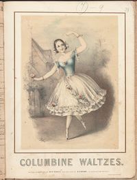 Vintage Ephemera: dancers. Sheet music art, Columbine Waltzes