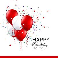 Balloons- red & white with confetti - OK for man