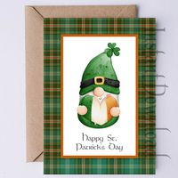 St. Patrick's Day Printable Card | Whimsical Gnome & Irish Flag Heart | Greeting Card Instant Download