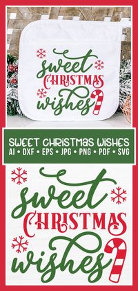 Sweet Christmas wishes! Download this design today for just $4! This design is compatible with Cricut and Silhouette Cutting Machines. #christmaspotholdersvg #christmaspotholder #potholdersvg