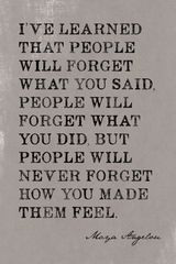 I've Learned That People Will Forget (Maya Angelou Quote), motivational poster