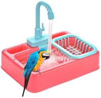 Amazon.com : HONEYY Pet Parrots Bathtub Automatic Bird Bath Tub with Faucet Pretend Play Kitchen Sink Toy Electric Bird Shower Bathing Tub Feeder Bowl for Pet Small Medium Parrot (Color : Blue) : Pet Supplies