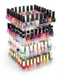 Clear Acrylic Nail Polish 360 Rotating Display Rack Makeup Cosmetics Box Organizer Carousel Shelf(4tier) - Jackcube Design
