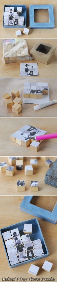 What a perfect Father's Day gift for dad (and uncle and grandpa!). DIY photo puzzle.