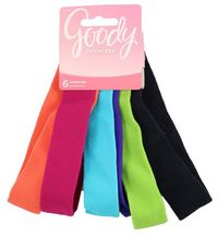 Goody Ouchless Jersey Fabric Headwraps, Wide Cloth Headbands, 6 Ct Assorted
