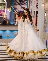 This stunning Bridal Gown has a good looking embroidery stick to it. Book your wedding from BookEventz ! now #indianbridal #bridalgown #gown #weddinginspiration #wedding #bride #bridalgown #weddinggoals #whitegown #pinkgown #gowms #candid #brideoutfit #tradition #traditionalwear #indianwedding #couplegoals #redgown #lehenga #BookEventz