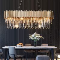 Amazon.com: Phube Lighting Gold Crystal Chandelier Luxury Modern Suspension Pendant Light Elegant Ceiling Lamp Lighting Fixture for Dining Room(90CM): Lamps & Light Fixtures