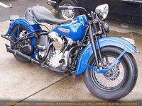 Photo of 1947 Vintage Harley model FL Motorcycle with 1200cc Knucklehead OHV V twin engine by Linda.