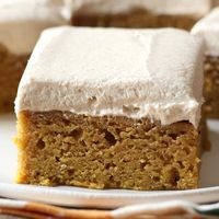 Pumpkin Bars with Brown Sugar Frosting - Handle the Heat