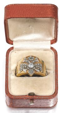 Fabergé Romanov Tercentenary gold and diamond ring.