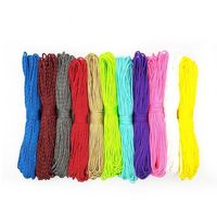 100FT 25FT 100 Colors Dia.2mm One Stand Cores Tent Rope For Hiking Camping Type: Paracord 2mmMaterial: PolyesterDiameter: 2mmParacord Colors: About 100 colorsParacord Use 1: Bracelets necklace etc,Parfeature: 1 stand Parachute Cordanother name: Parachute cordParacord Use 2: Field Strapping EquipmentParacord Use 3: Tents RopeParacord Use 4: Nunchaku Connection Rope