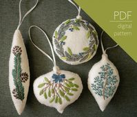 Botanical Felt Christmas Ornaments Pattern Beginner PDF - Etsy