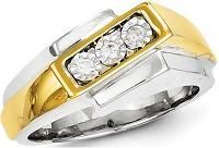 Sterling Silver With 10k Gold Diamond Mens Ring. #ring #jewelry #SterlingSilver