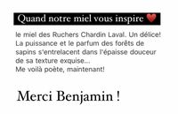 Quel plaisir de lire vos précieux témoignages sur notre miel. Vous inspirer nous inspire ! Commandez votre miel sur maisonchardin.fr