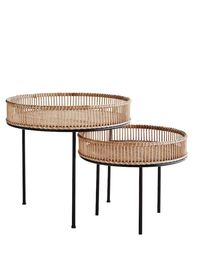 Rattan And Metal Side Table