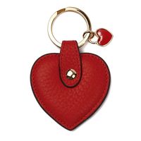 Red Leather Heart Keychain. Handmade Genuine Leather Keychain. | Etsy