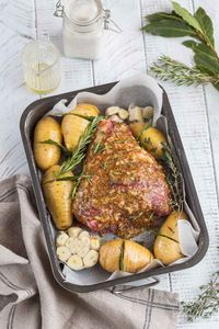 préparation gigot d'agneau au miel et moutarde