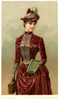 Victorian Ladies Graphics | Victorian Lady Image in Velvet Dress - The Graphics Fairy