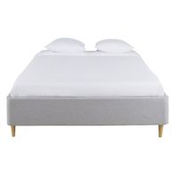 Letto 160x200 cm grigio chiaro con rete in doghe, OEKO-TEX® Gathers | Maisons du Monde