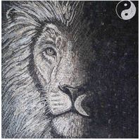 Majestic, beautiful, and fascinating, lions are beloved by many. From childhood on, these big cats captivate us. Their strength and character make them popular symbols for team mascots, protective totems and statues, family crests, and even mosaics. Lion mosaics are some of our favorites! #mozaico #mosaicart #mosaics #mosaictileart #animalmosaic #lion #art