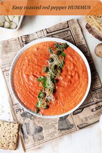Adding roasted peppers to the classic hummus recipe is a wonderful way to spice up the classic hummus. Get recipe in link 👆