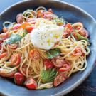 Try the Spaghetti with Tomatoes, Basil & Burrata Recipe on williams-sonoma.com/