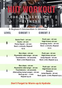 HIIT Workout for all levels. #athomeworkouts ses #fullbodyworkouts #weightloss #HIIT #athomeworkouts #bodyweight #fatburning #fitness #fitnessinspiration